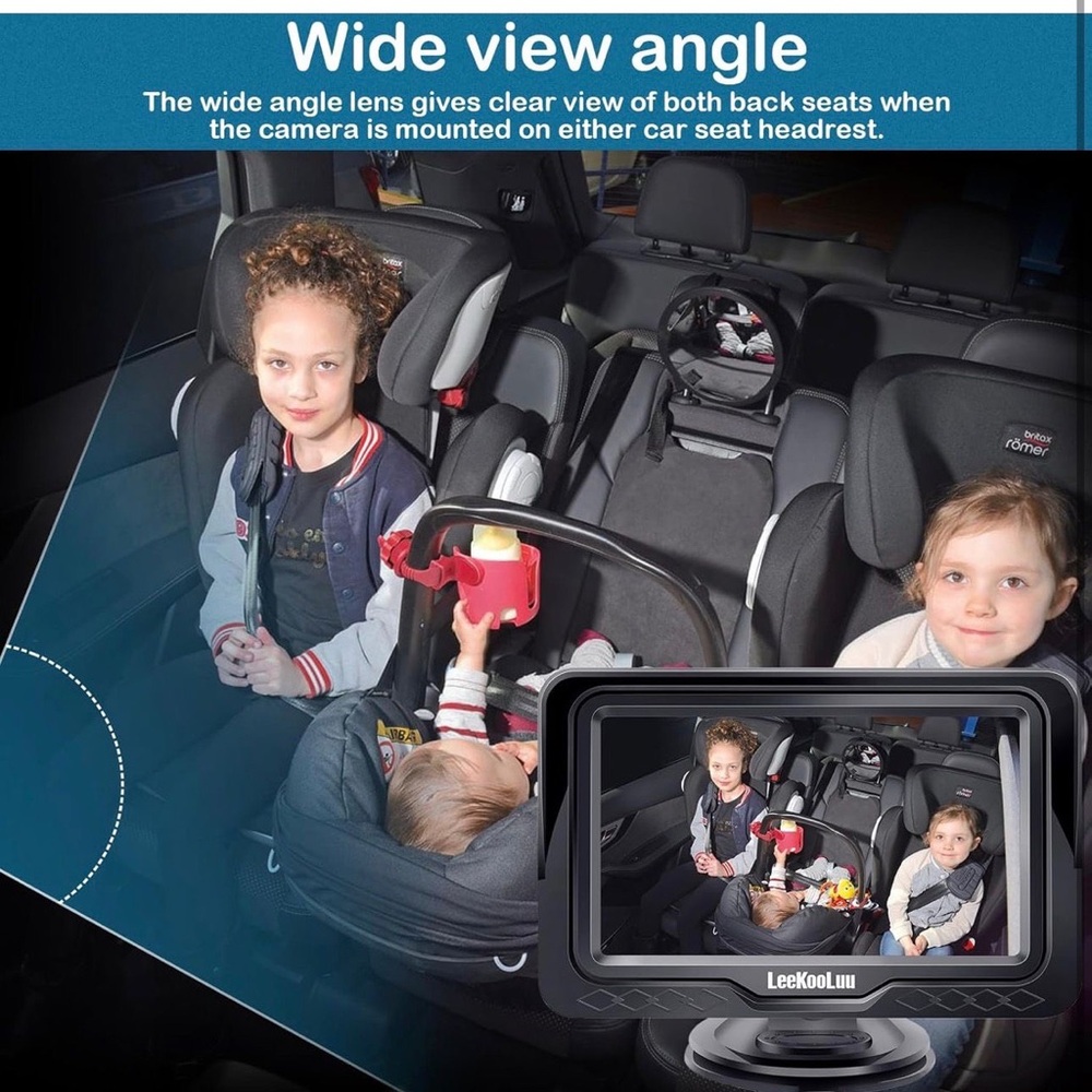 Wide-Angle Rear Seat Baby Monitor Camera - Black